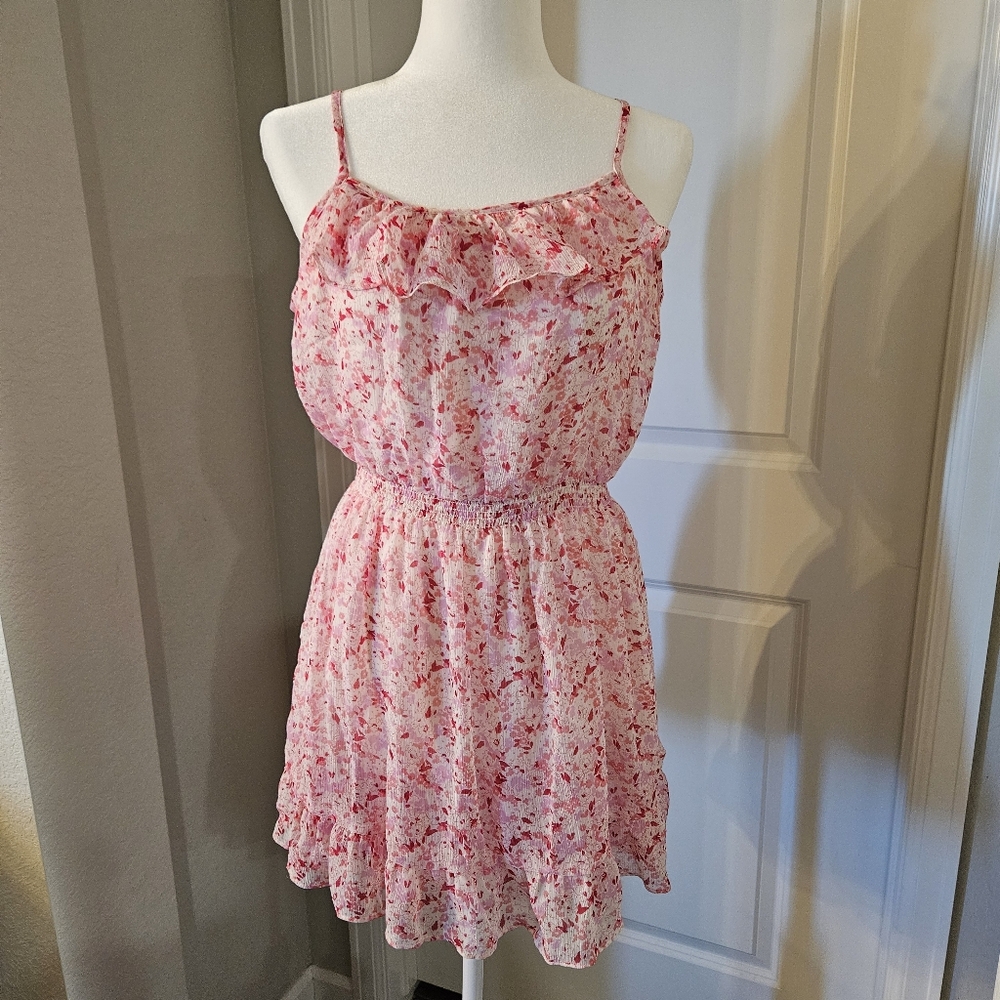 Forever 21 Floral Pink Ruffle Dress